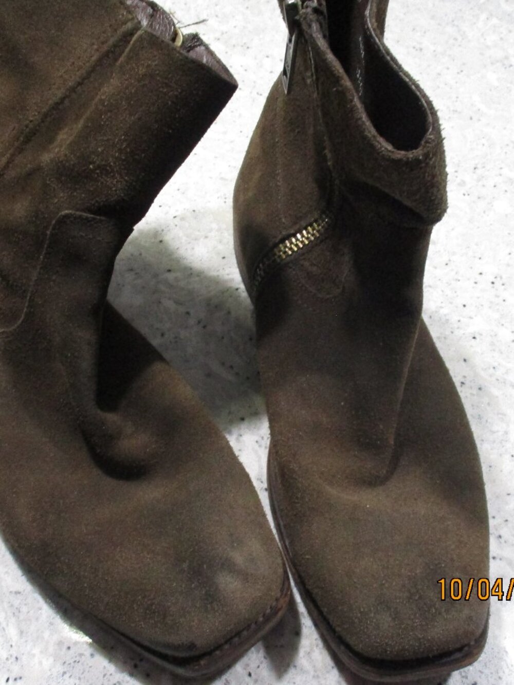 Frye Boots, suede, side zipper, size 12